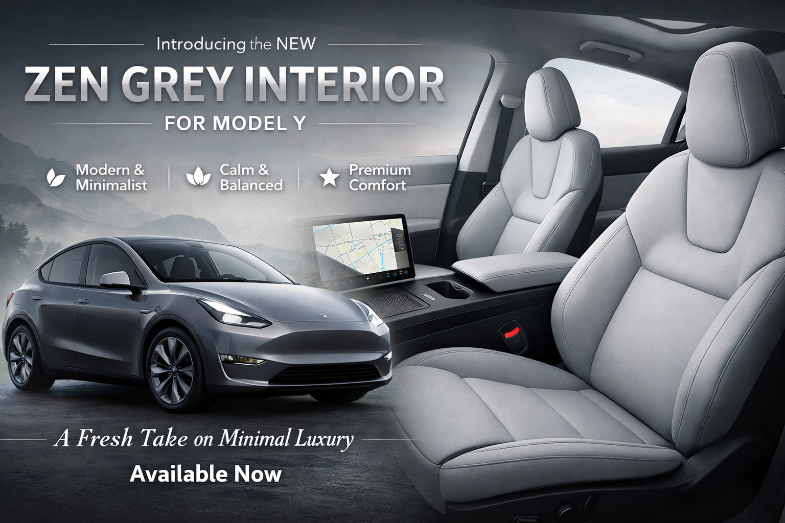 Tesla Introduces the New Zen Grey Interior for Model Y — A Fresh Take