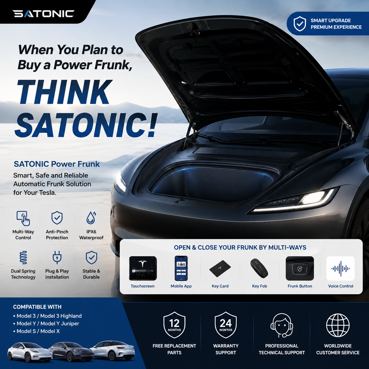 When You Plan to Buy a Power Frunk, Think SATONIC!