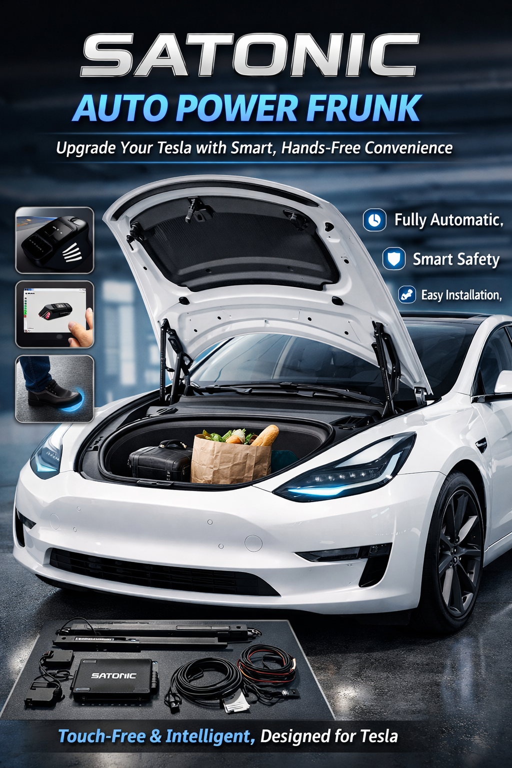 SATONIC Auto Power Frunk — The Ultimate Upgrade for Your Tesla