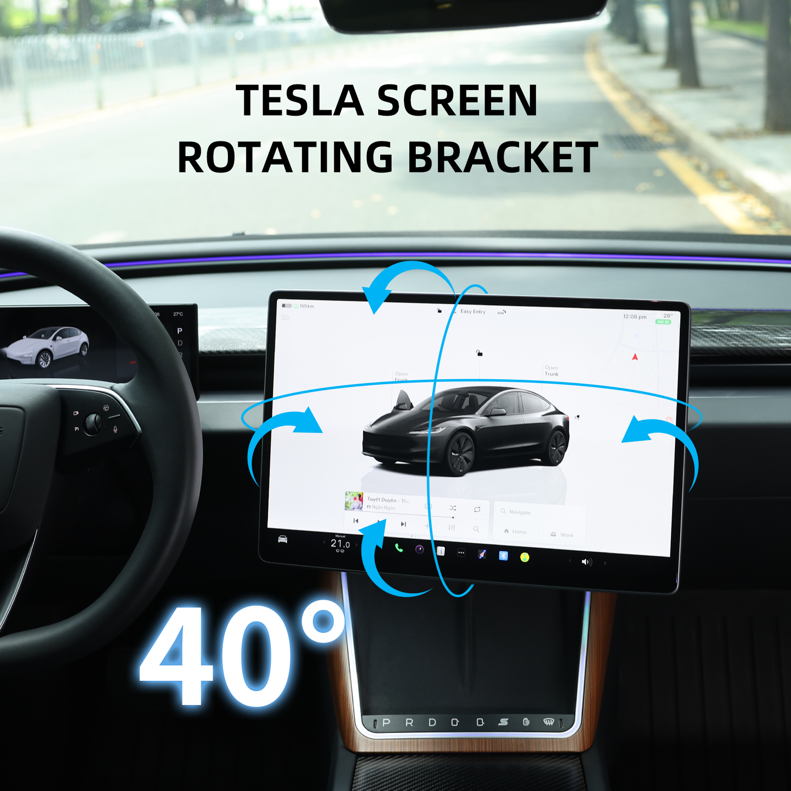 Solve Tesla’s Screen Gearshift Challenge with SATONIC’s Swiveling Mount Kit