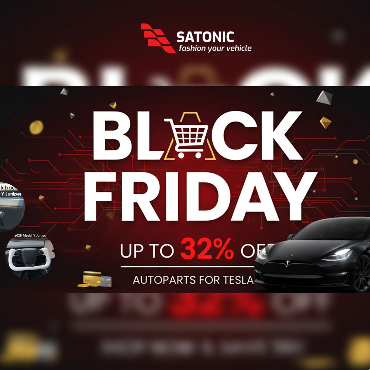 Black Friday Tesla Accessories Sale: Up to 32% Off SATONIC Upgrades and Exclusive Cashback Deals