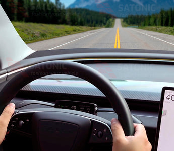 SATONIC Smart Dashboard + Gear Stalk for Tesla Model 3 Highland & 2026 Model Y Juniper – Would You Use It?