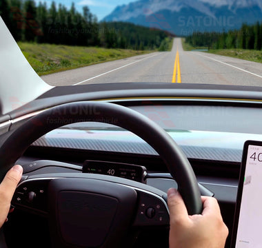 SATONIC Smart Dashboard + Gear Stalk for Tesla Model 3 Highland & 2026 Model Y Juniper – Would You Use It?