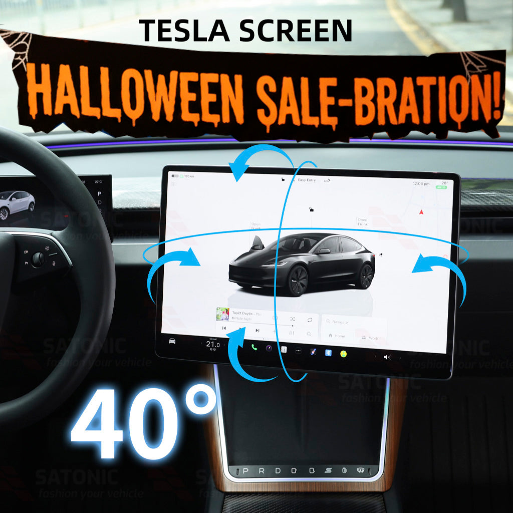 Upgrade Your Tesla Experience with the SATONIC 40° Screen Mount Kit, Halloween Sales!