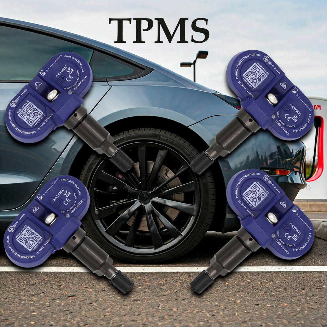Tesla TPMS: 테슬라 모델 3, 모델 Y, 모델 S, 모델 X용 SATONIC 블루투스 TPMS