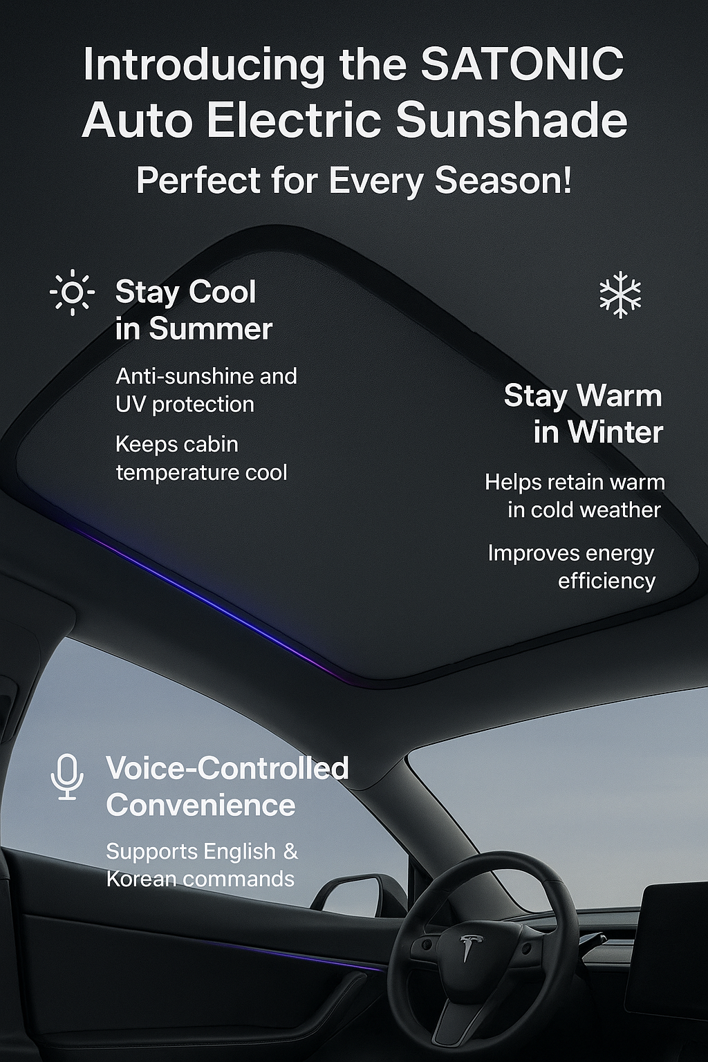 SATONIC Auto Electric Sunshade — Perfect for Every Season! 🚗✨