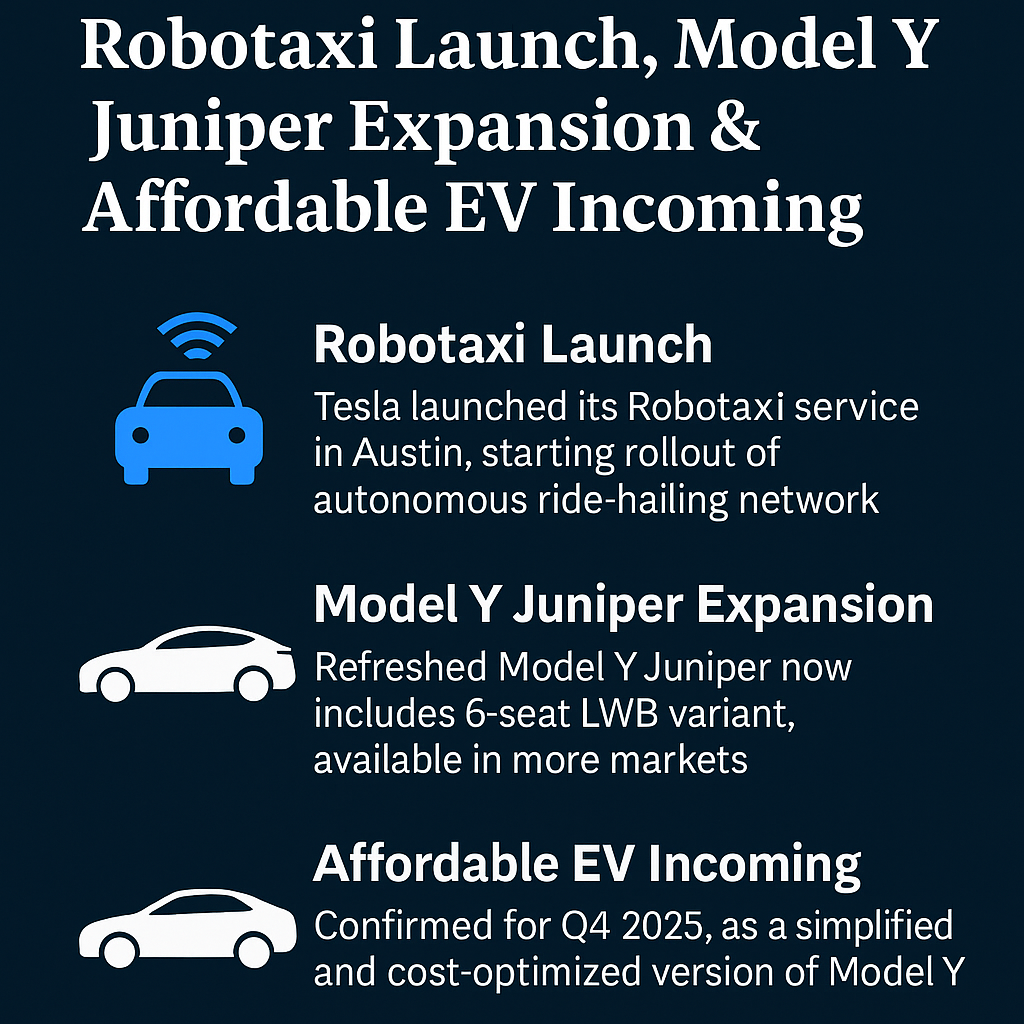 Robotaxi Launch & Affordable EVs: Discover Model Y Juniper Expansion!