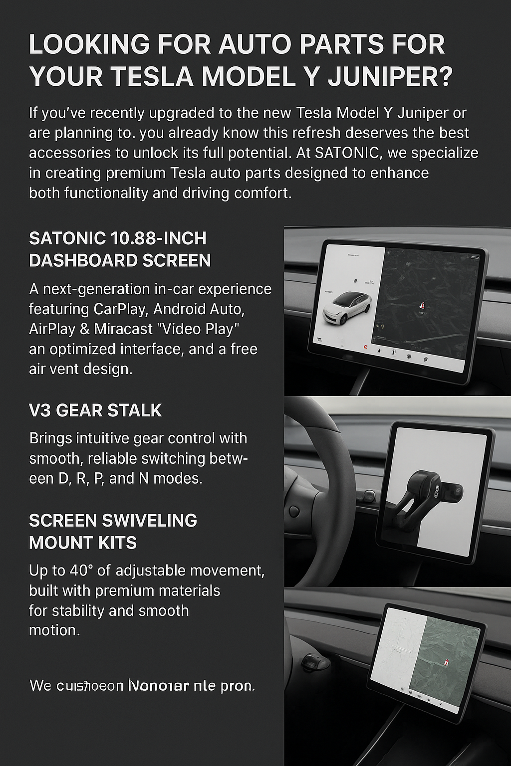 Looking for auto parts for your Tesla Model Y Juniper?