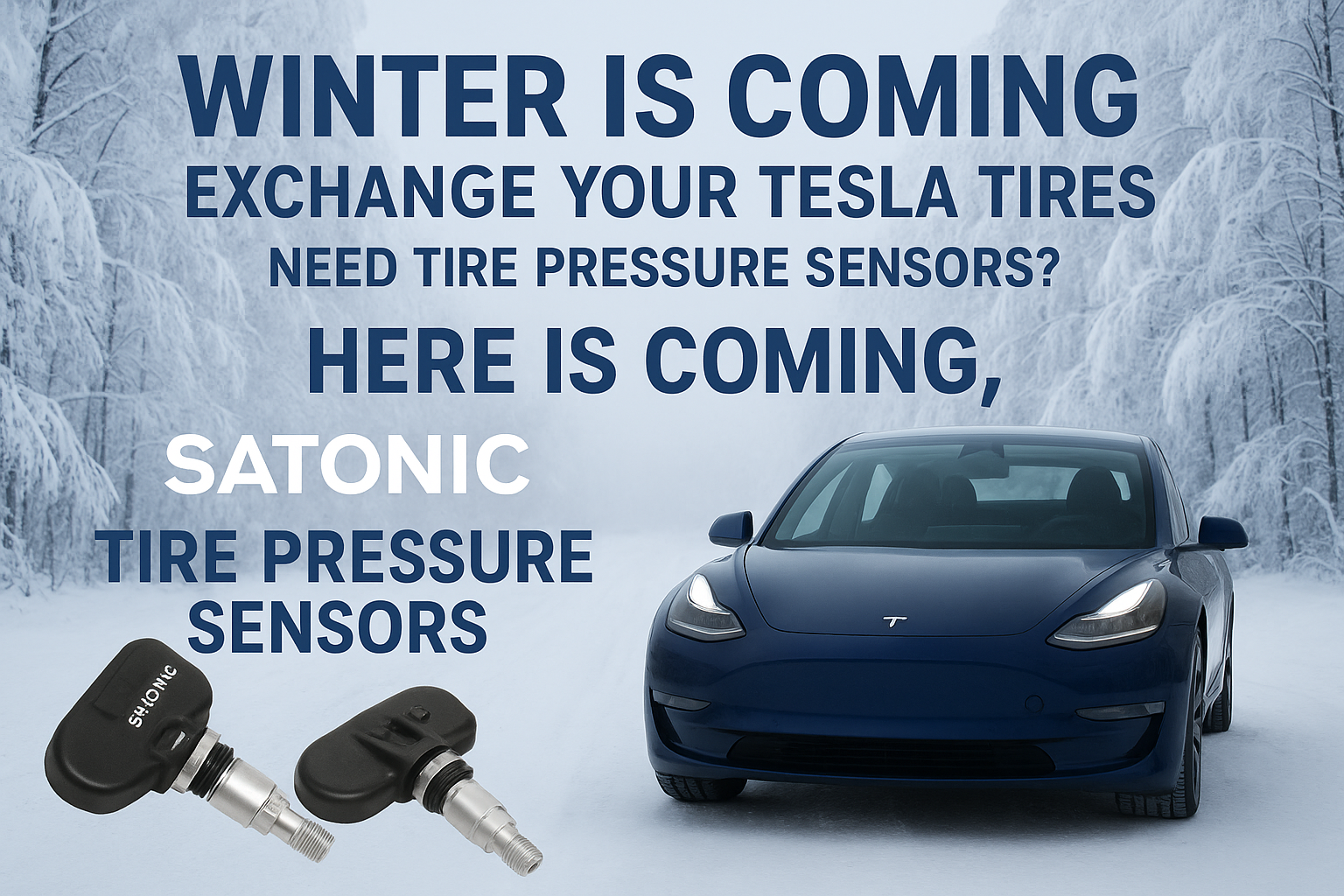 Winter is Coming – Time to Change Your Tesla Tires! Do You Need Tire Pressure Sensors? SATONIC Has the Perfect Solution.