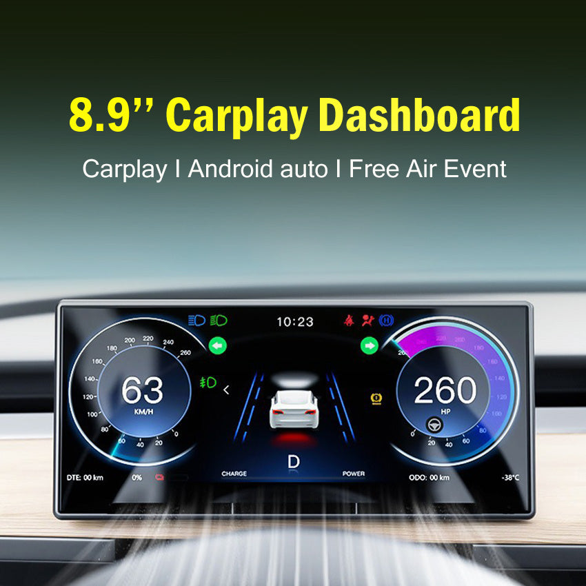 모델 3/Y 9인치 Carplay 스크린(무료 에어벤트)