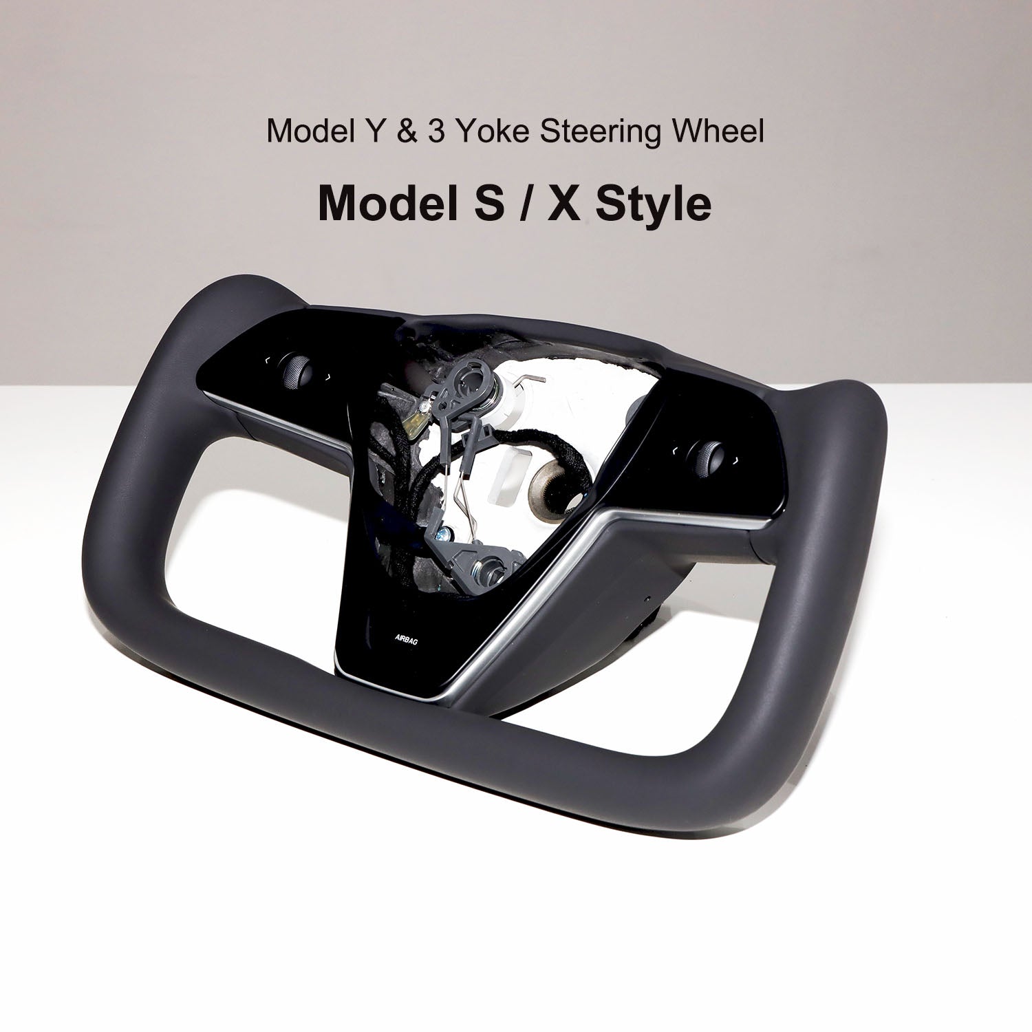 Modell 3 und Y-Yoke-Lenkrad (Modell S/X-Stil)