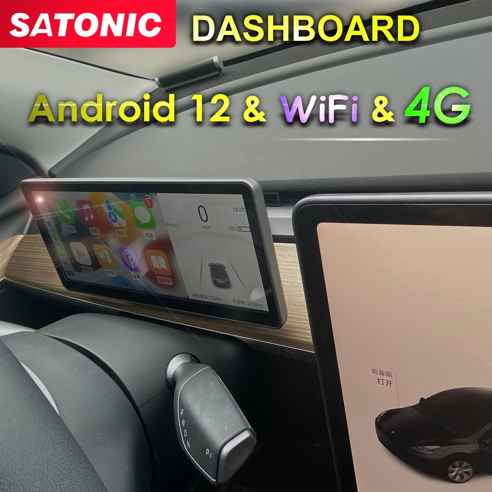 Model Y & 3 10.25'' 4G WiFi Dashboard Screen 4G/64G (SIM Card Support) - SATONIC