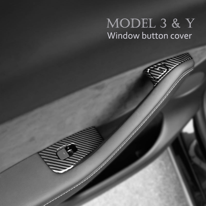 Model 3 & Y Carbon Fiber Window Button Cover